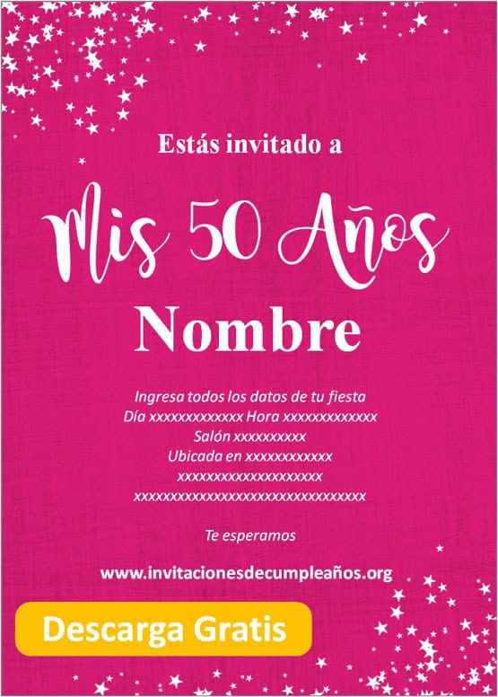 🎉🥂 Tarjeta de invitación 50 años #50años #invitacionesdigitales